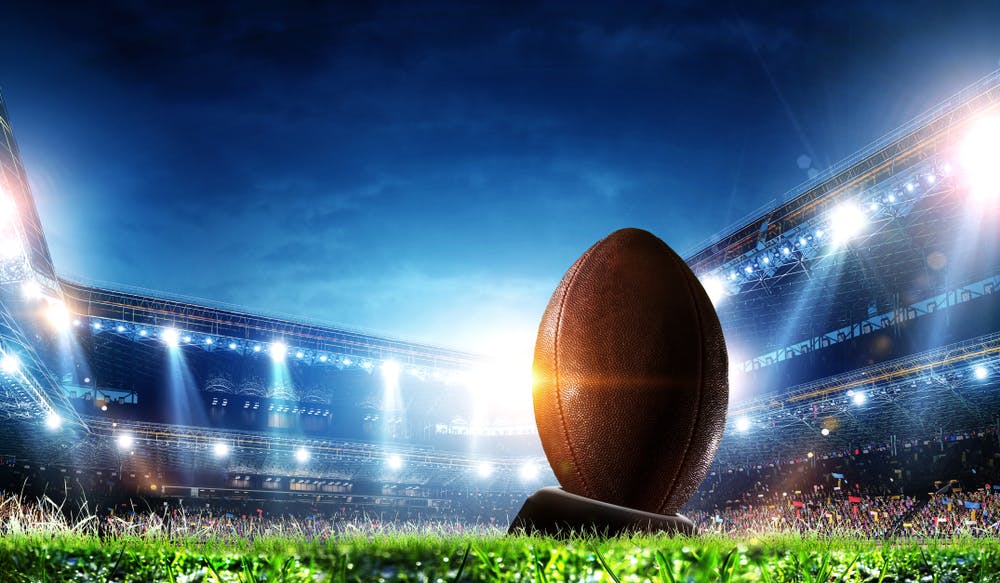 Football in the stadium.