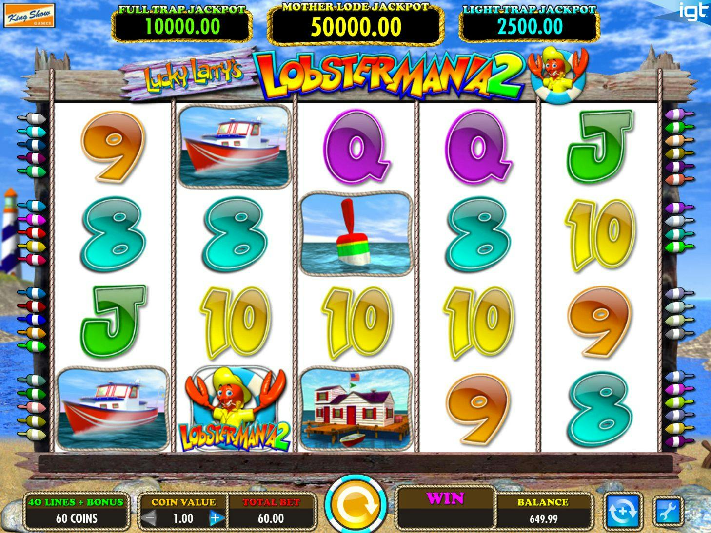 Lucky Larry's Lobstermania 2 slot review, payouts, and bonus | youbet.com