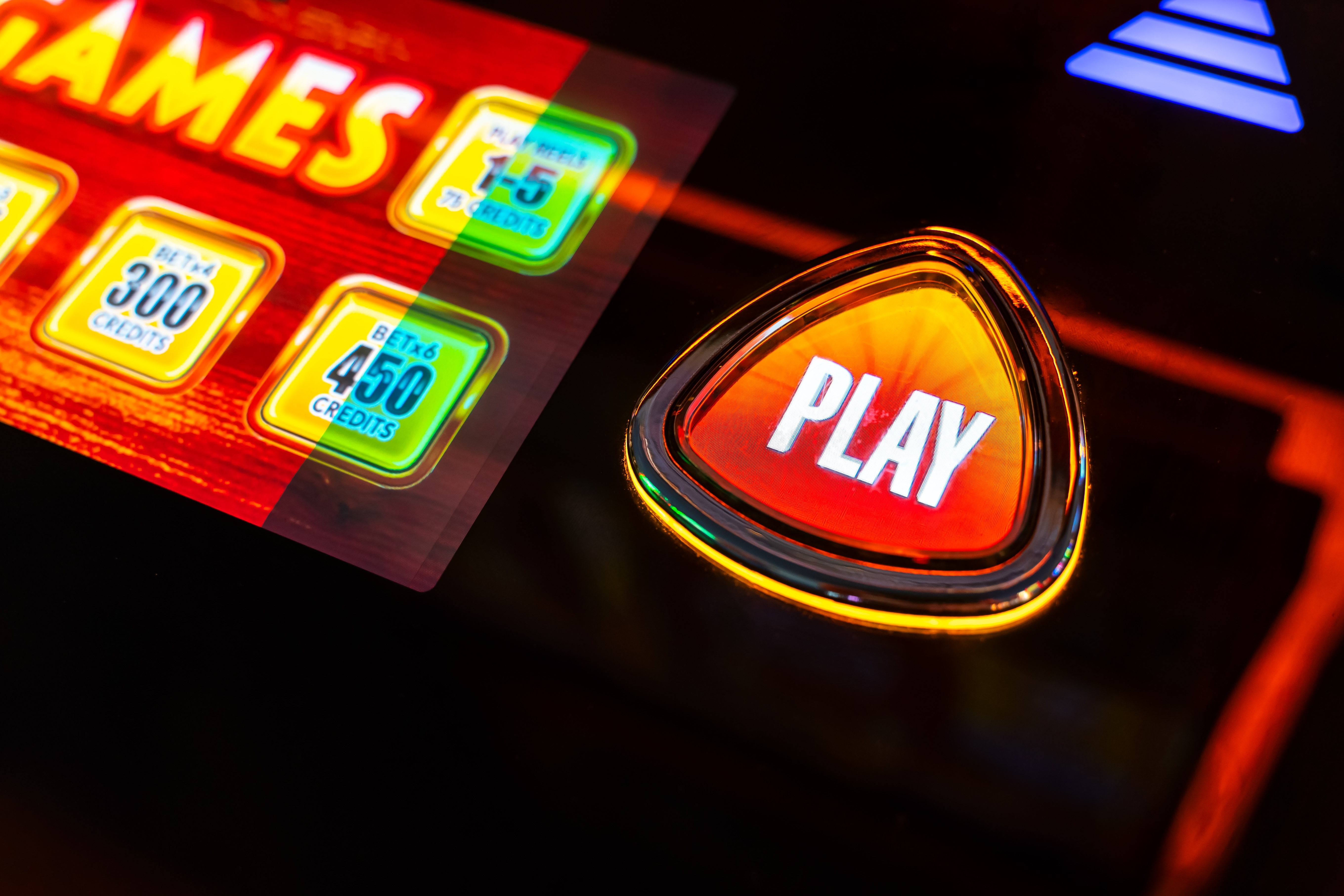 Play button for a slot machine. 