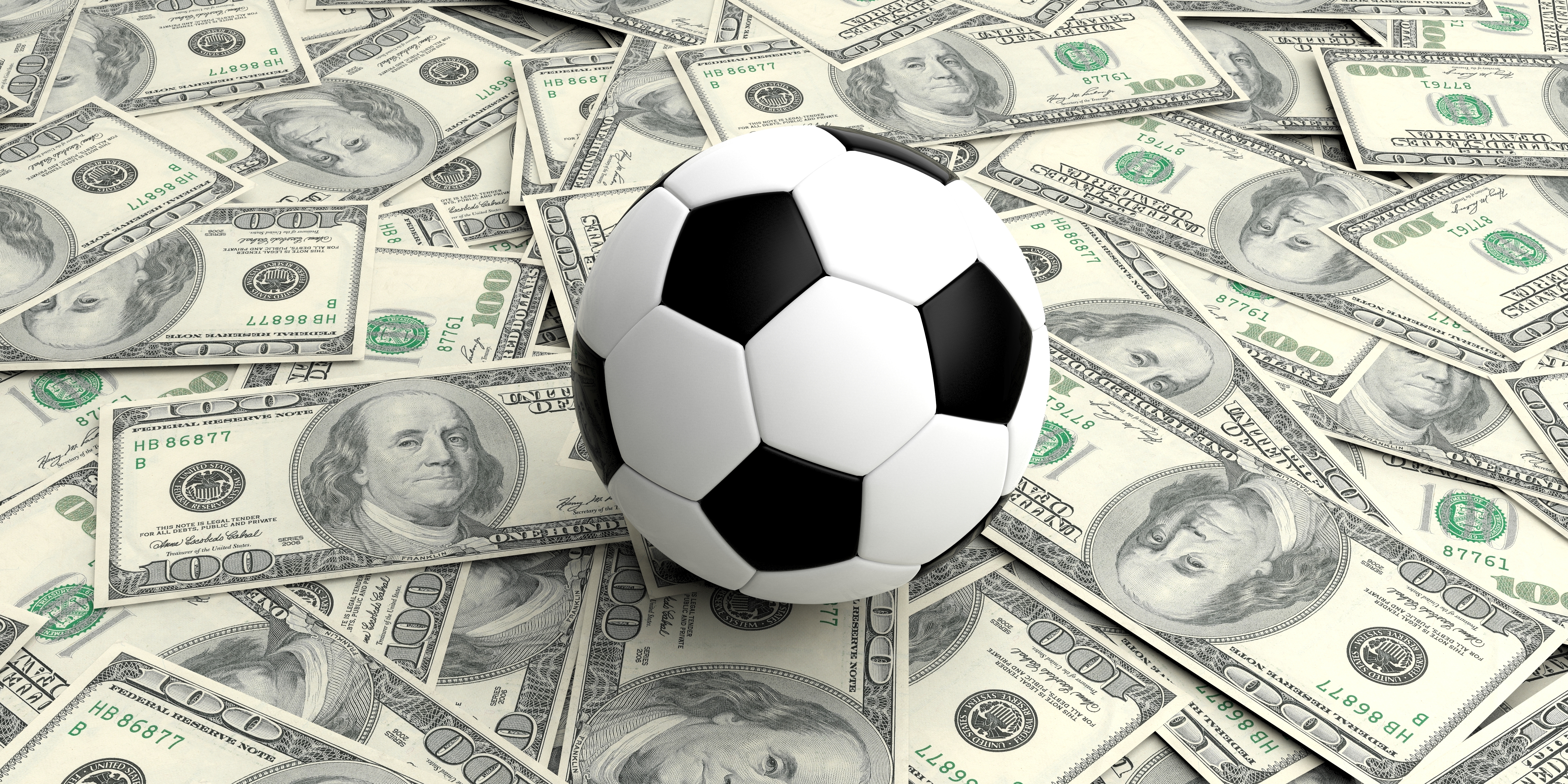 Soccer on top of money for soccer betting. 